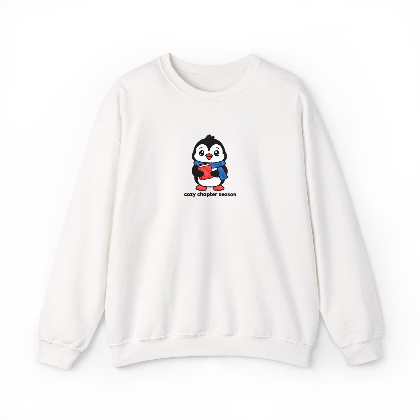 Cozy Chapter Season - Penguin - Embroidered - Unisex Heavy Blend™ Crewneck Sweatshirt - Image 8