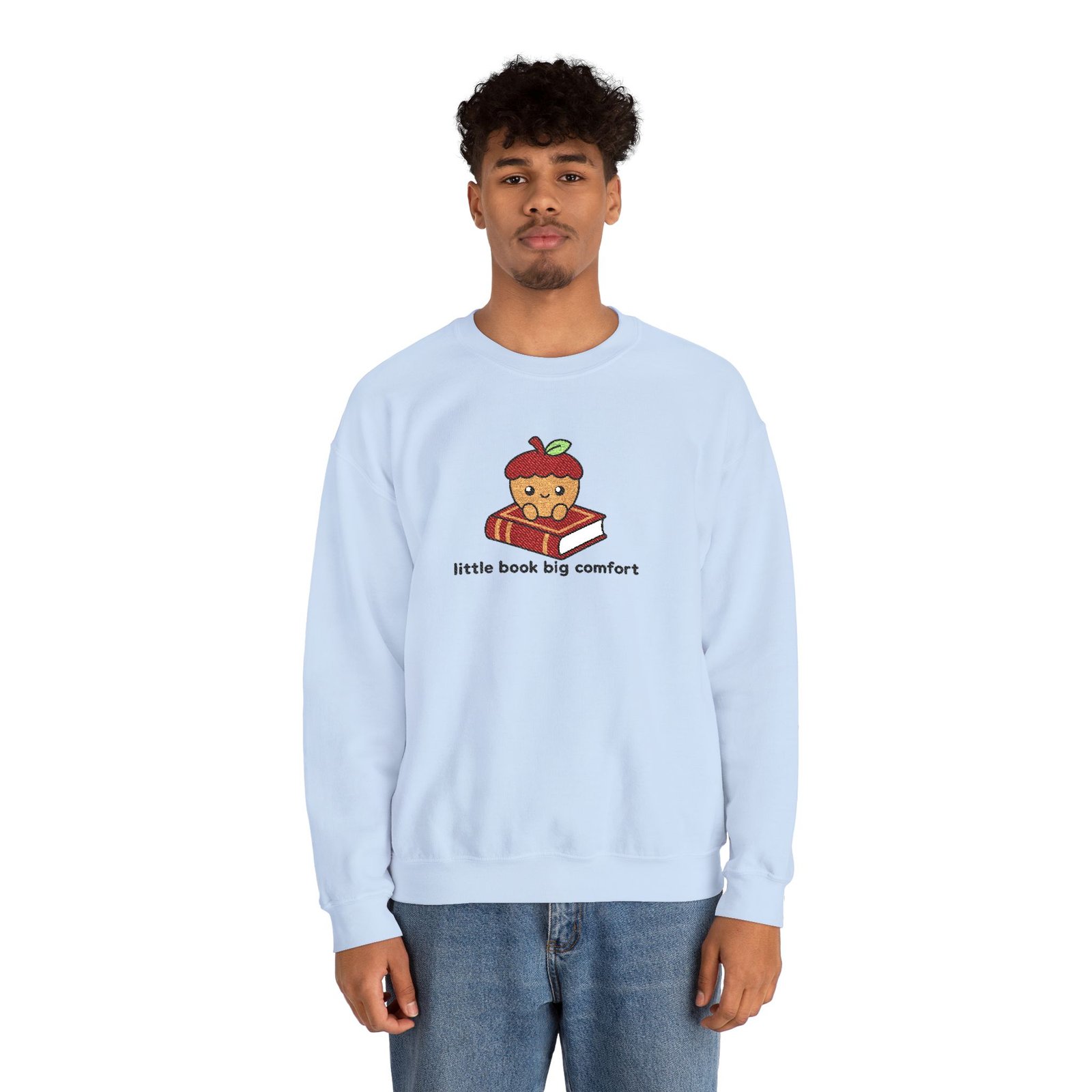 Little Book Big Comfort - Acorn - Bookish - Embroidered - Unisex Heavy Blend™ Crewneck Sweatshirt - Image 8