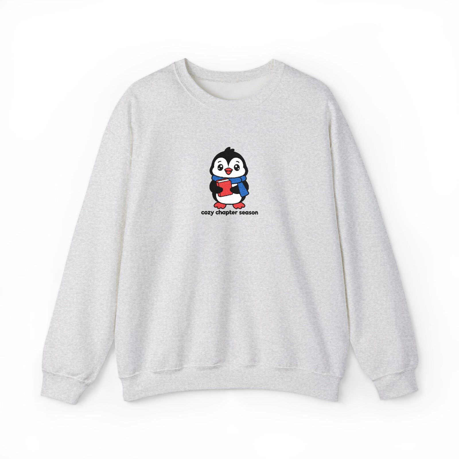 Cozy Chapter Season - Penguin - Embroidered - Unisex Heavy Blend™ Crewneck Sweatshirt - Image 10