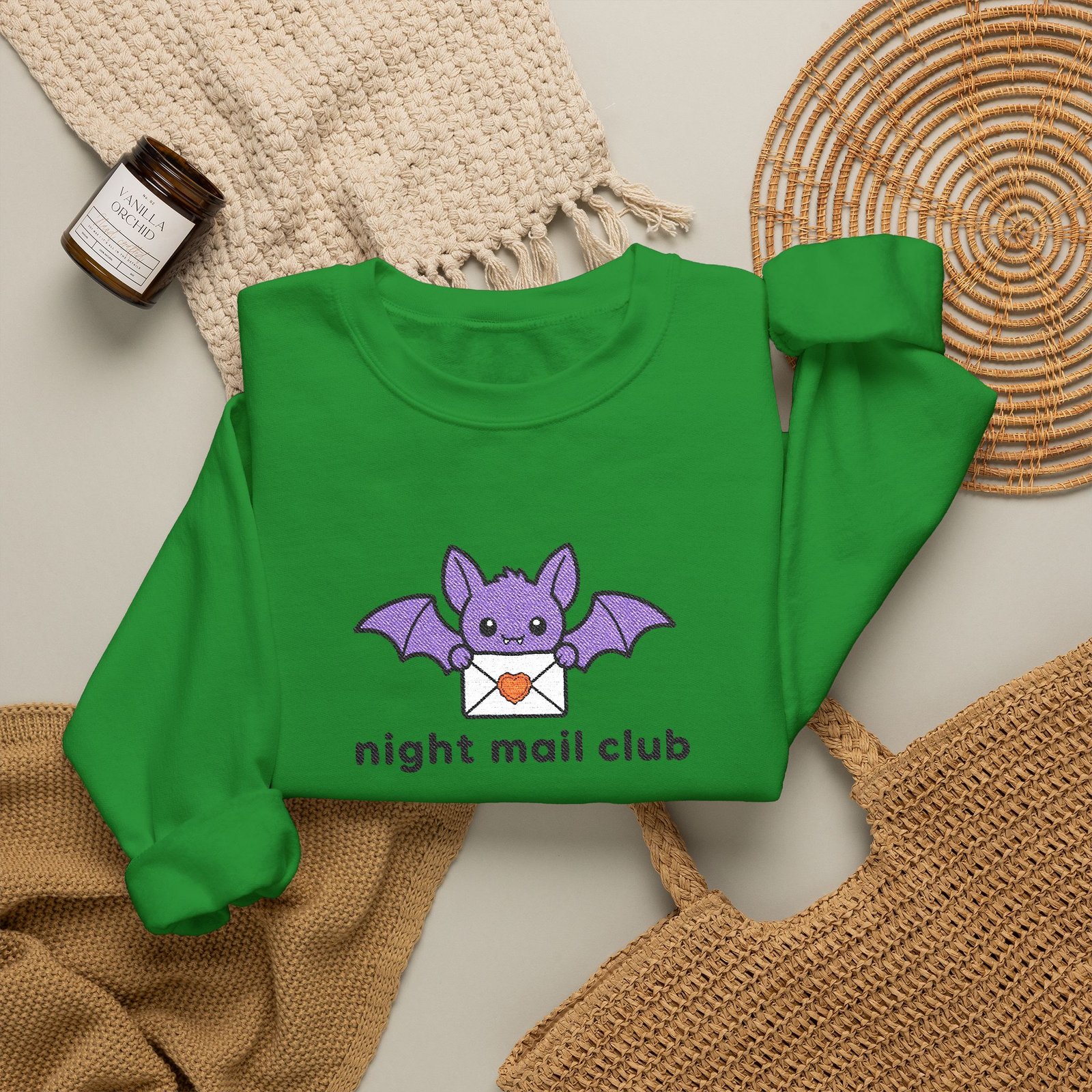Night Mail Club - Bat - Bookish - Embroidered - Unisex Heavy Blend™ Crewneck Sweatshirt - Image 12