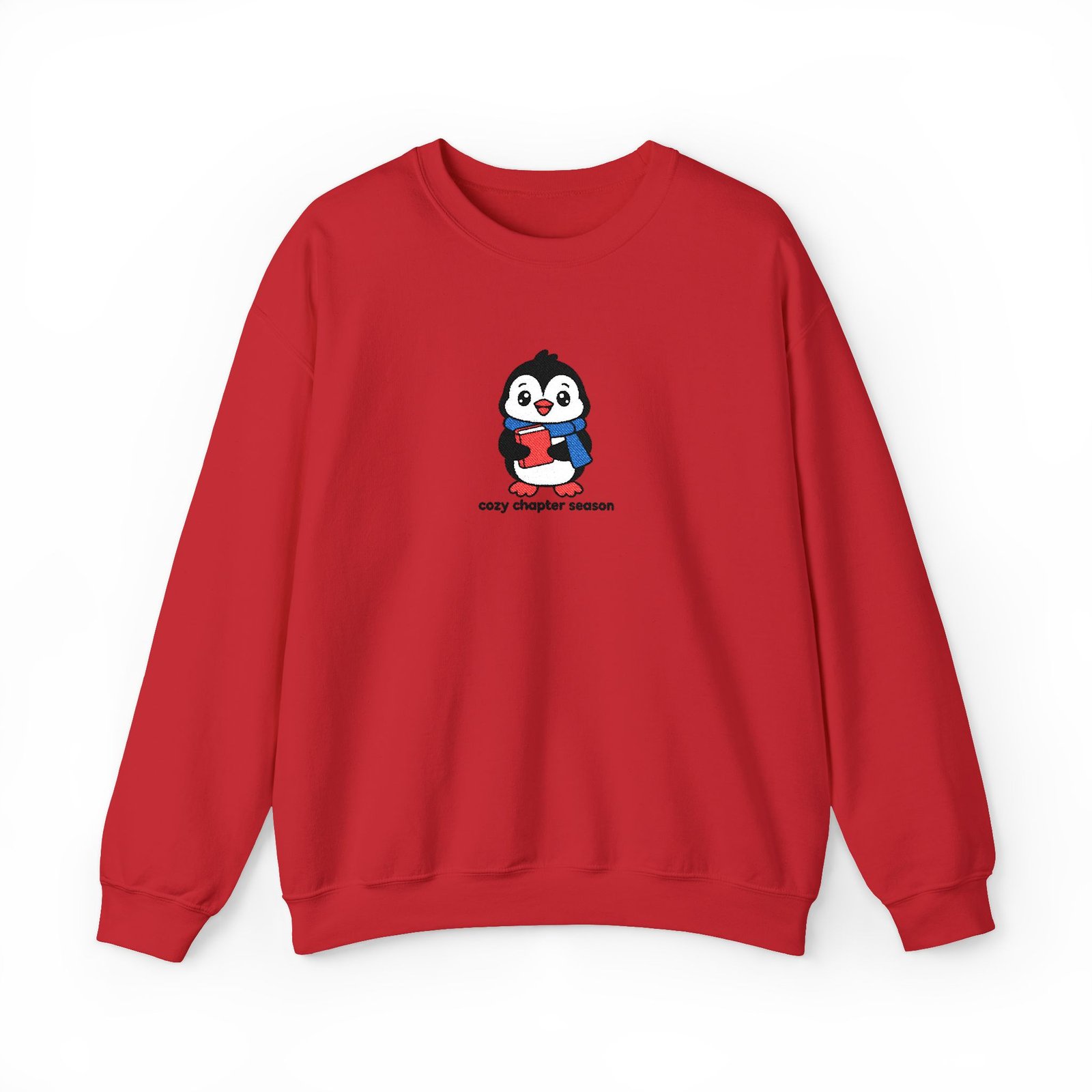Cozy Chapter Season - Penguin - Embroidered - Unisex Heavy Blend™ Crewneck Sweatshirt - Image 14