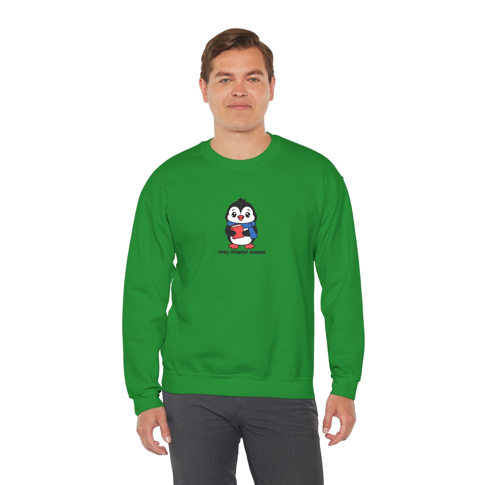Cozy Chapter Season - Penguin - Embroidered - Unisex Heavy Blend™ Crewneck Sweatshirt - Image 6