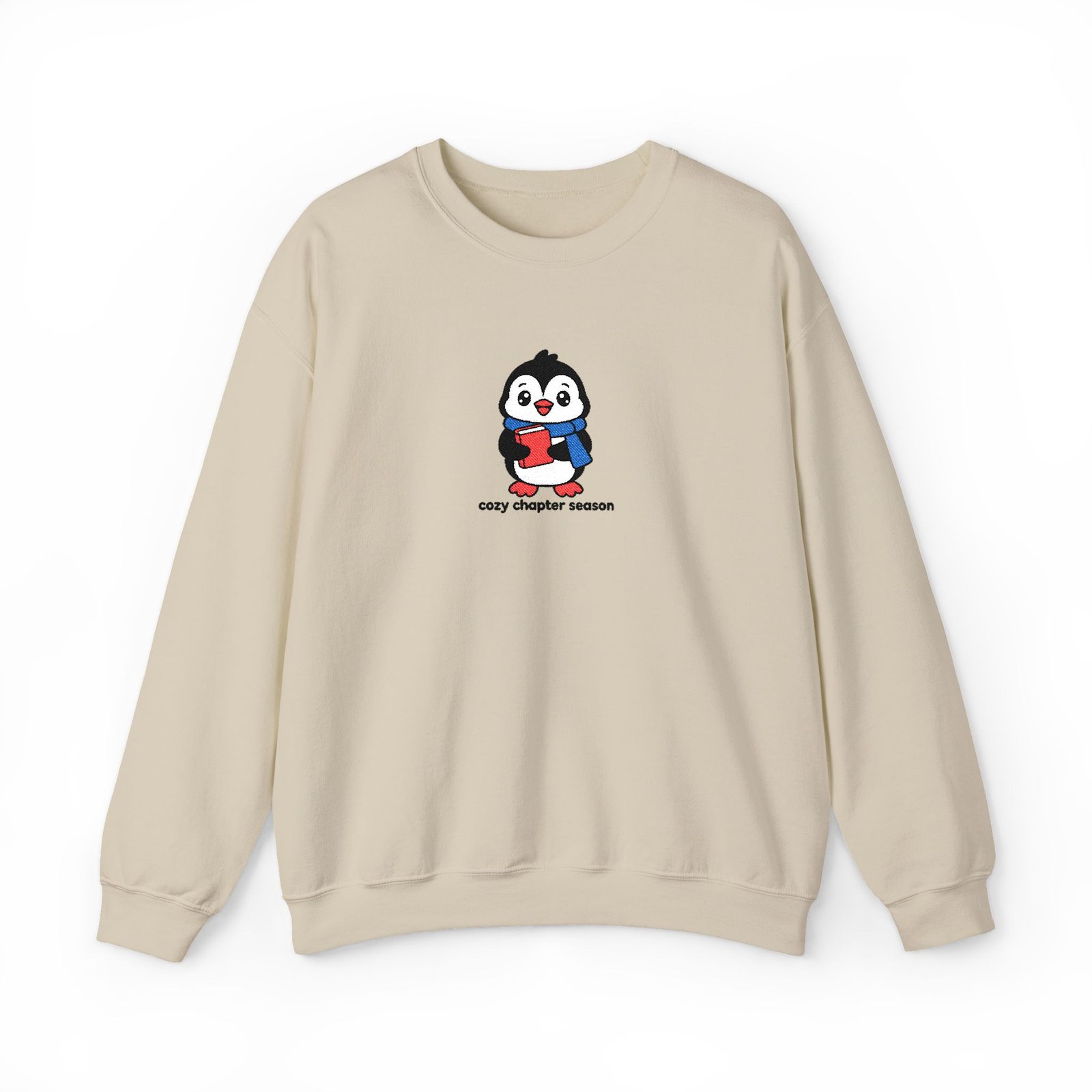 Cozy Chapter Season - Penguin - Embroidered - Unisex Heavy Blend™ Crewneck Sweatshirt - Image 15