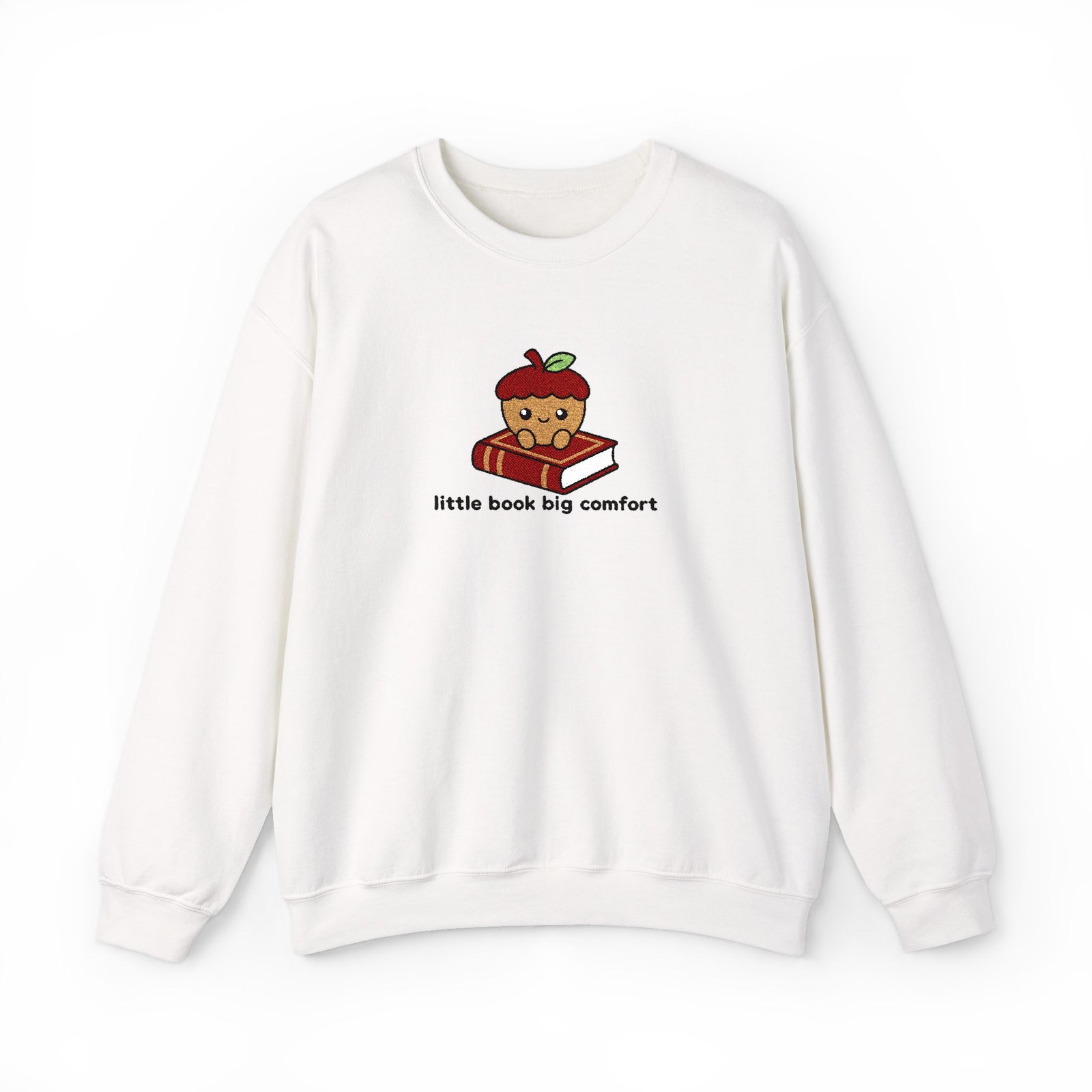 Little Book Big Comfort - Acorn - Bookish - Embroidered - Unisex Heavy Blend™ Crewneck Sweatshirt - Image 3