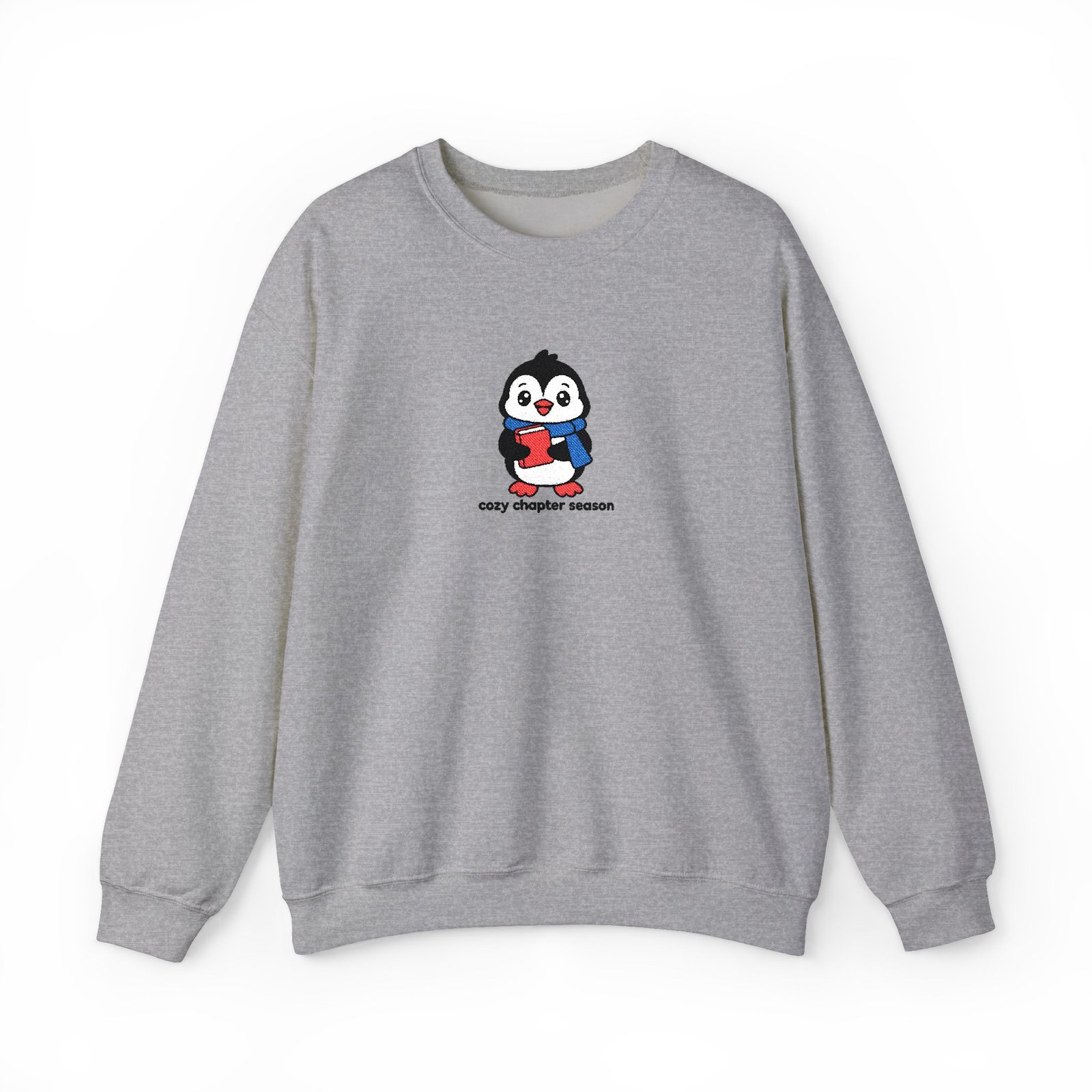 Cozy Chapter Season - Penguin - Embroidered - Unisex Heavy Blend™ Crewneck Sweatshirt - Image 9
