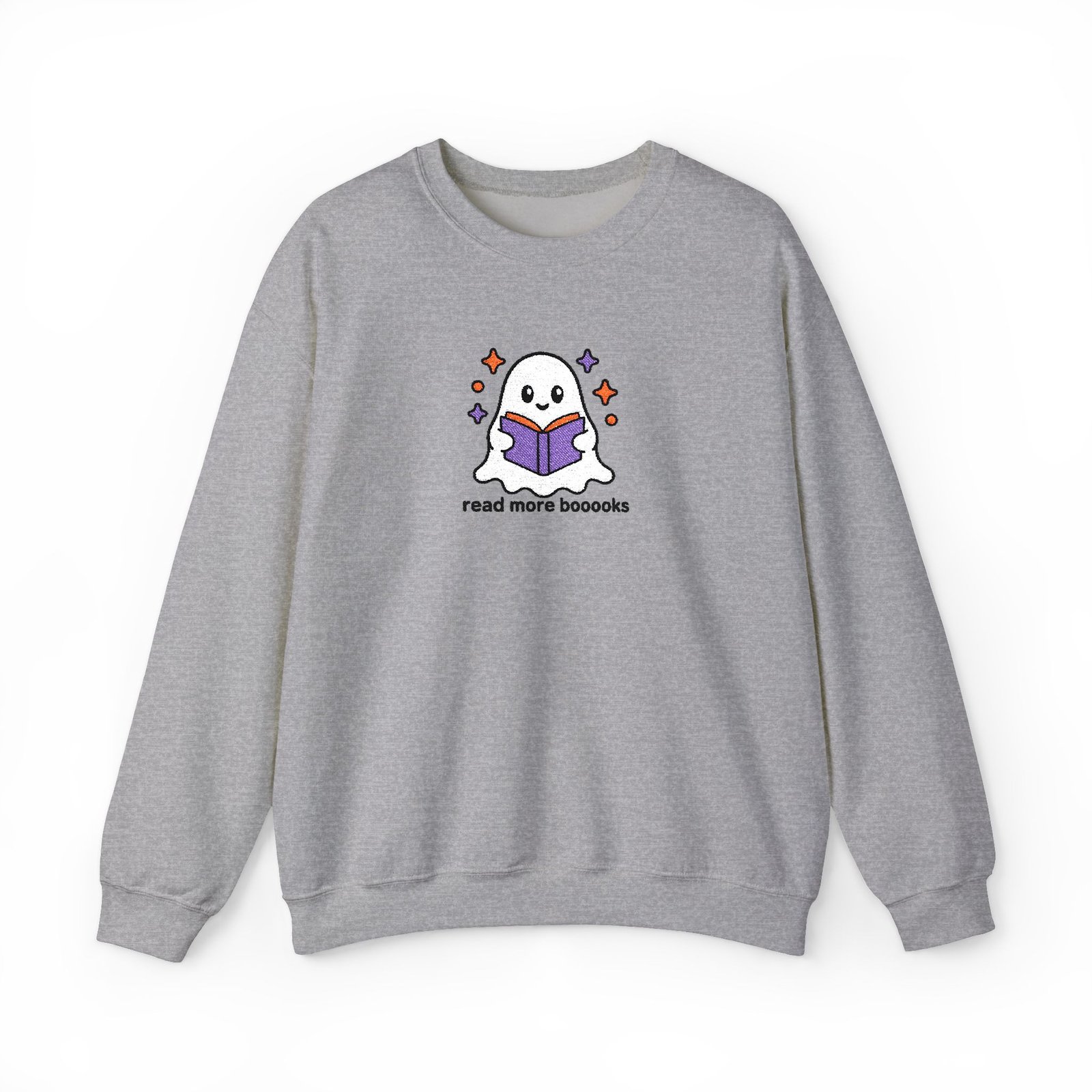 Read More Booooks - Ghost - Bookish - Embroidered - Unisex Heavy Blend™ Crewneck Sweatshirt - Image 4