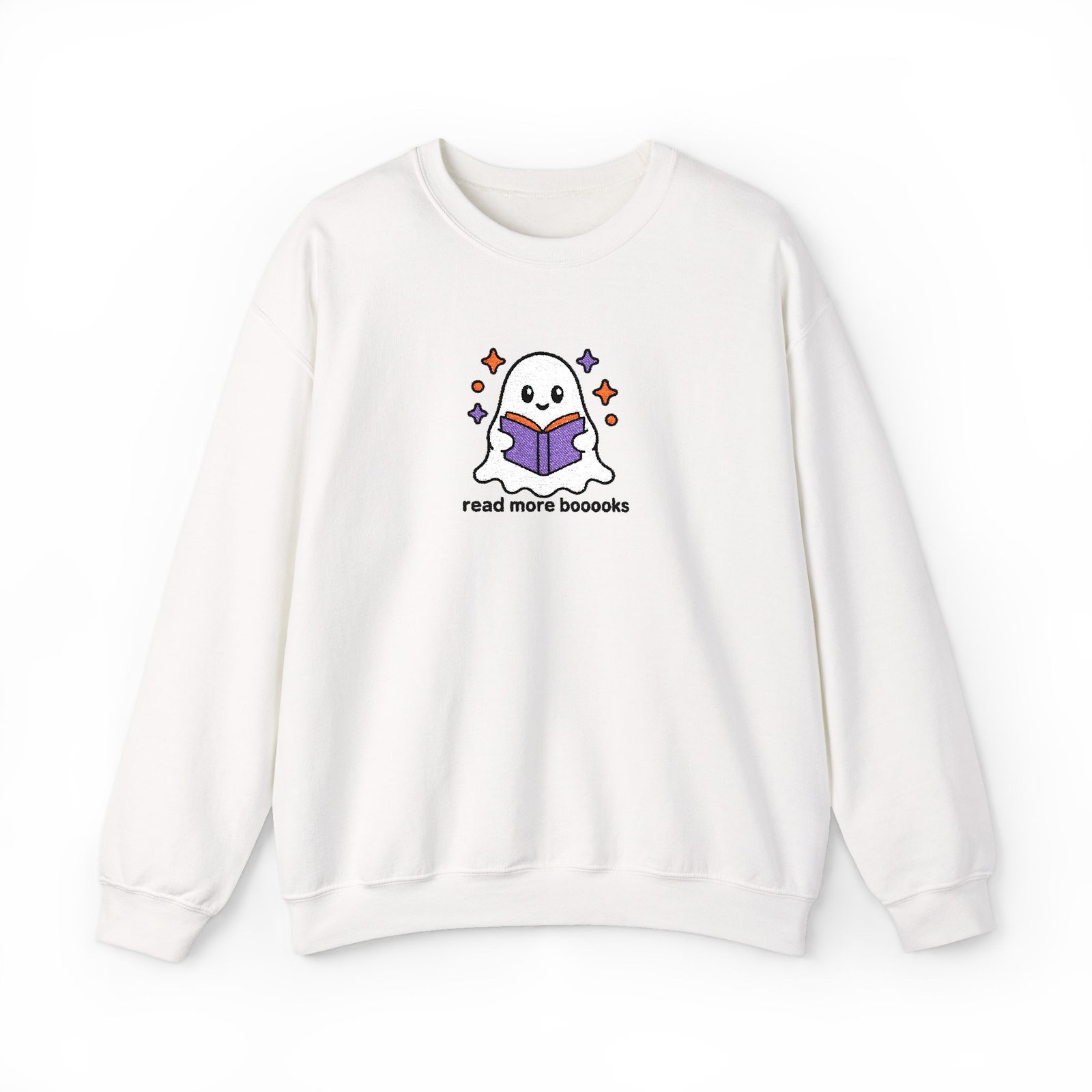 Read More Booooks - Ghost - Bookish - Embroidered - Unisex Heavy Blend™ Crewneck Sweatshirt - Image 11