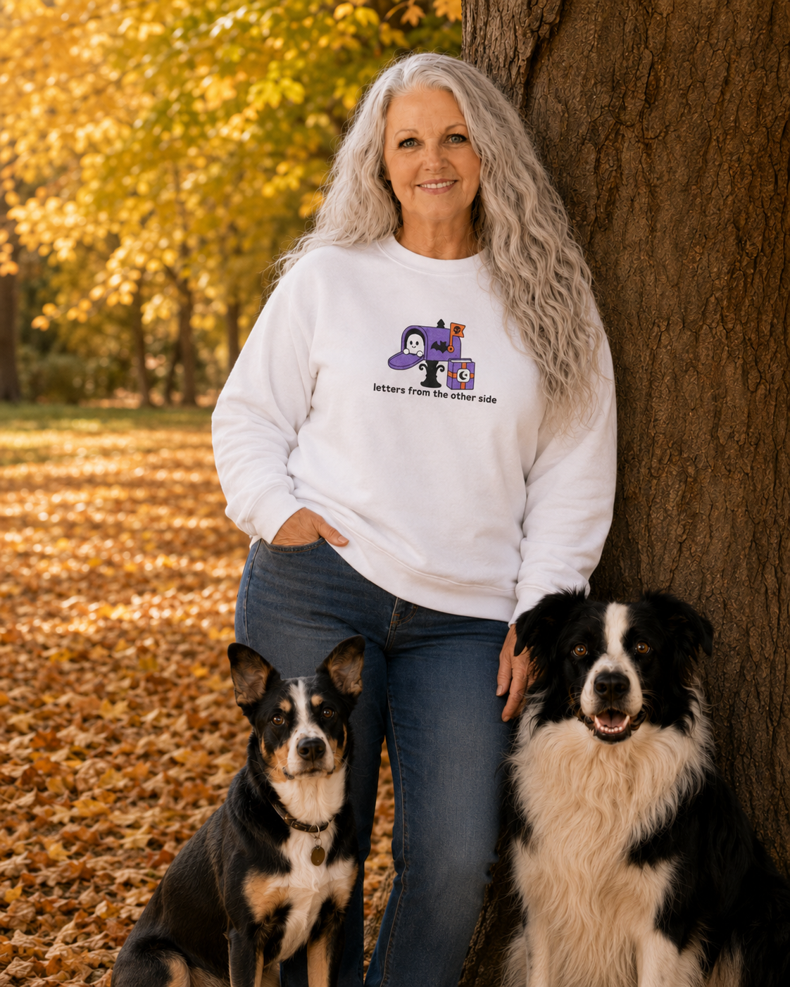 Letters From the Other Side - Ghost - Bookish - Embroidered - Unisex Heavy Blend™ Crewneck Sweatshirt